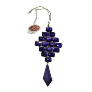 North Pole Trading 2010 Purple Jeweled Christmas Ornament Acrylic Gem Gold Tone